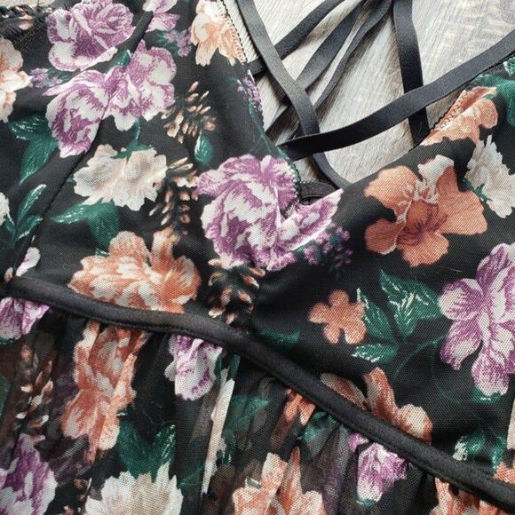 Torrid Floral Simply Mesh Strappy Babydoll - Picture 4 of 5